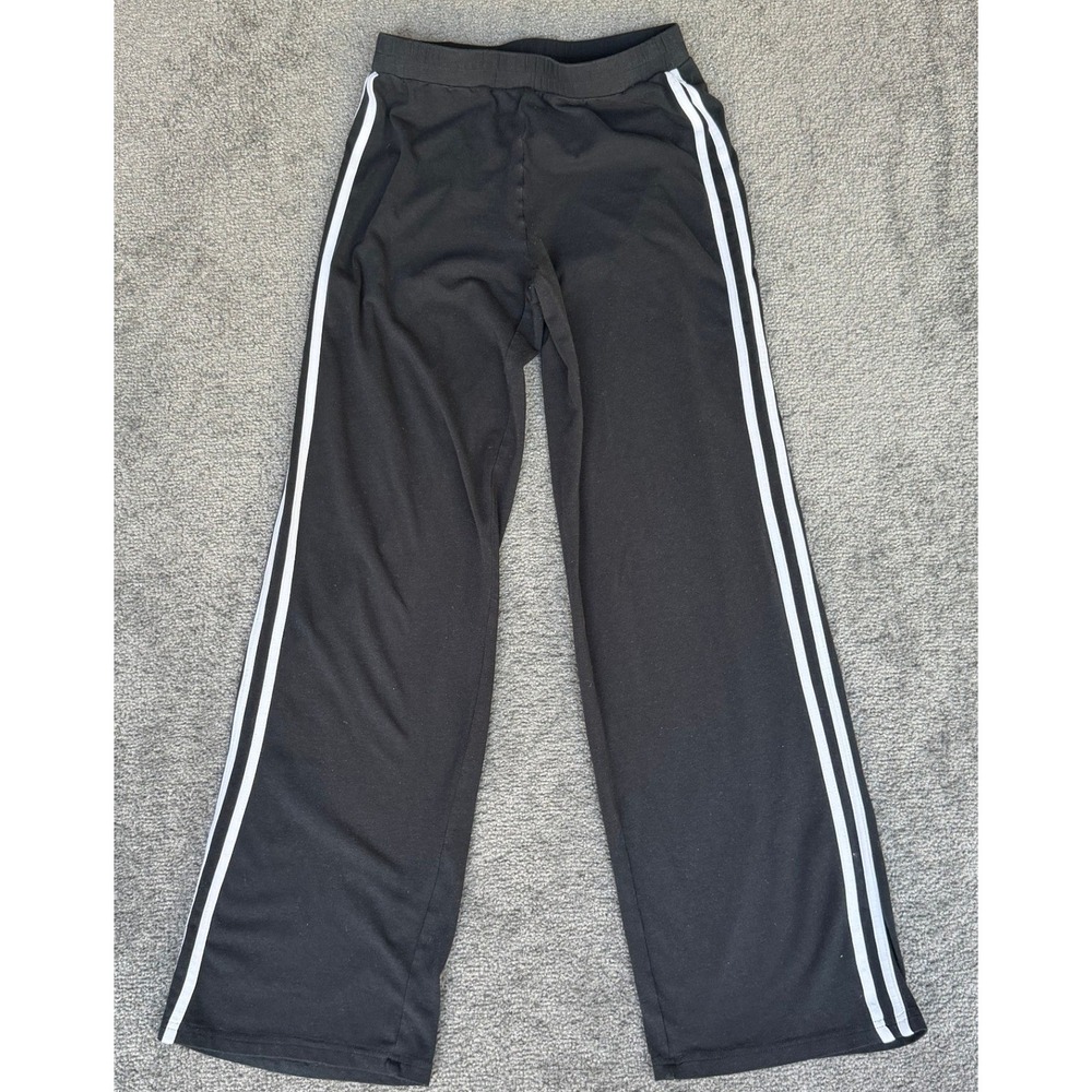 Akira Black Wide Leg Lounge Pants White Side Stripe Athleisure Size M